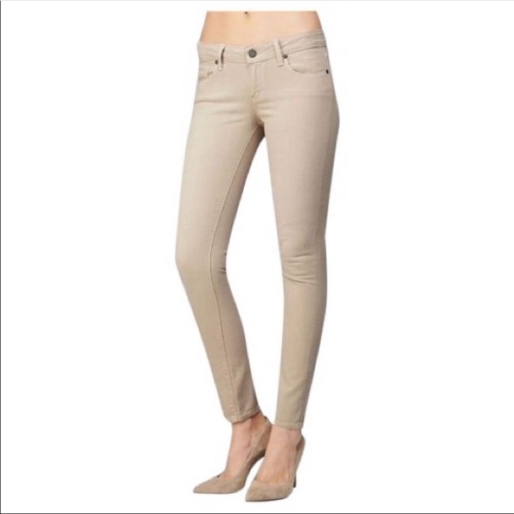 Paige skyline ankle peg beige jeans 27